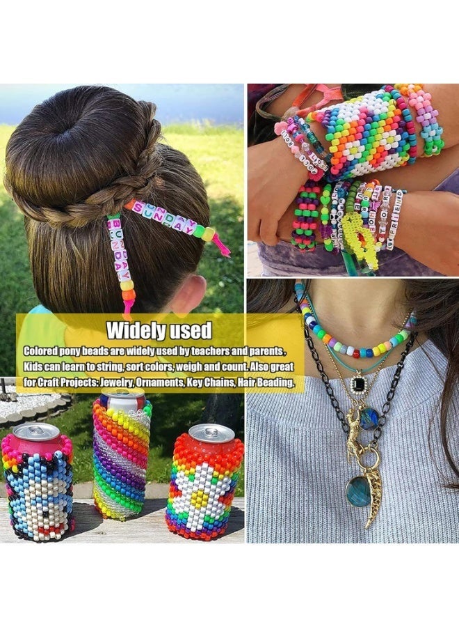 Capstro Large Hole 6×9 mm Acrylic Pony Beads for Jewelry Making – Bulk Craft Beads for Bracelets, Necklaces, Hair Braids & DIY Arts and Crafts – Heart & Butterfly Mix - Image 4